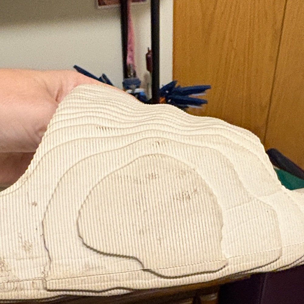 adidas Off-White Ribbed Slide Sandals - Picture 4 of 5